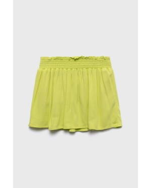 United Colors of Benetton spódnica dziecięca kolor żółty mini rozkloszowana