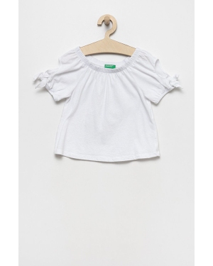 United Colors of Benetton t-shirt dziecięcy kolor biały gładka