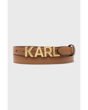 Karl Lagerfeld pasek skórzany 225W3154 damski kolor brązowy