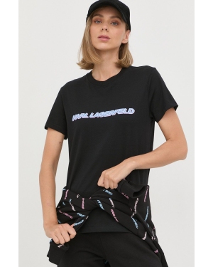Karl Lagerfeld t-shirt bawełniany 225W1701 kolor czarny