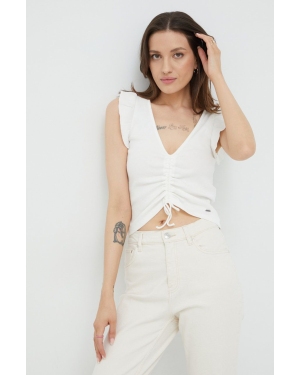 Pepe Jeans top damski kolor biały