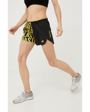 adidas Performance szorty do biegania Run For The Ocean damskie kolor czarny wzorzyste medium waist