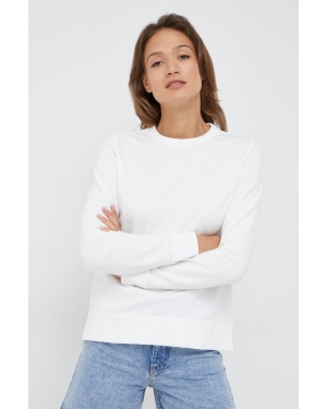 Calvin Klein bluza damska kolor biały z aplikacją