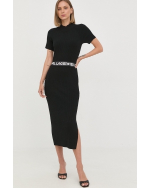 Karl Lagerfeld sukienka 225W1350 kolor czarny midi dopasowana