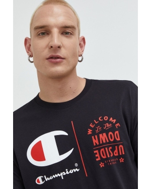 Champion t-shirt bawełniany xStranger Things kolor czarny z nadrukiem