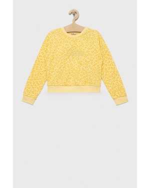 Guess bluza bawełniana dziecięca kolor żółty wzorzysta