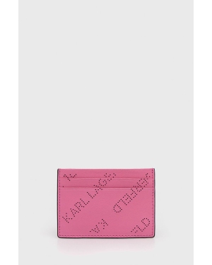 Karl Lagerfeld etui na karty damski kolor różowy
