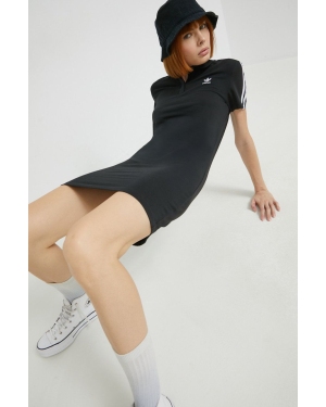 adidas Originals sukienka kolor czarny mini dopasowana