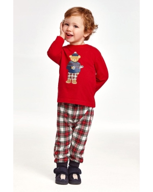 Mayoral piżama dziecięca kolor czerwony z nadrukiem