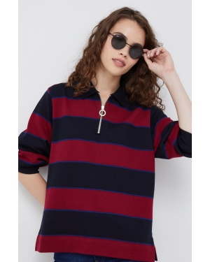 Tommy Hilfiger bluza bawełniana damska kolor bordowy wzorzysta
