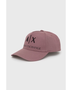 Armani Exchange czapka kolor fioletowy z aplikacją 954039 CC513 NOS