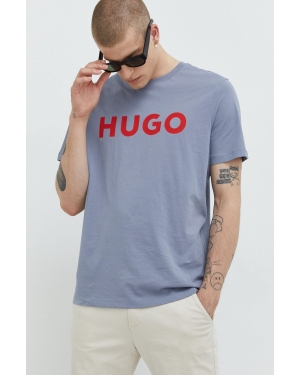 HUGO t-shirt bawełniany z nadrukiem