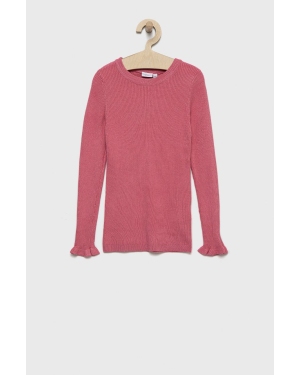 Name it sweter dziecięcy kolor różowy lekki