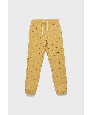 GAP spodnie dresowe dziecięce kolor żółty wzorzyste