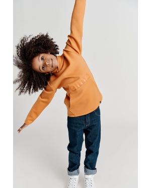 Reima bluza dziecięca kolor pomarańczowy z kapturem z nadrukiem