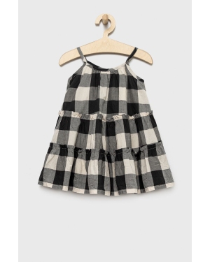 GAP sukienka bawełniana dziecięca kolor czarny mini rozkloszowana