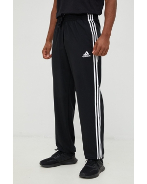 adidas spodnie treningowe męskie kolor czarny gładkie