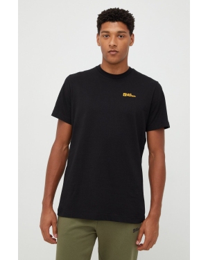 Jack Wolfskin t-shirt bawełniany kolor czarny