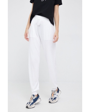 United Colors of Benetton spodnie dresowe damskie kolor biały gładkie