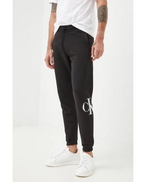 Calvin Klein Jeans spodnie dresowe męskie kolor czarny z nadrukiem