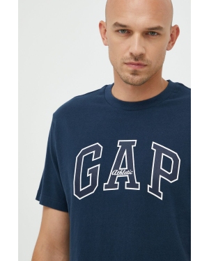 GAP t-shirt bawełniany kolor granatowy gładki