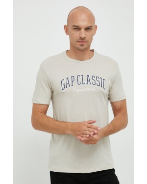 GAP t-shirt bawełniany (2-pack) kolor beżowy gładki