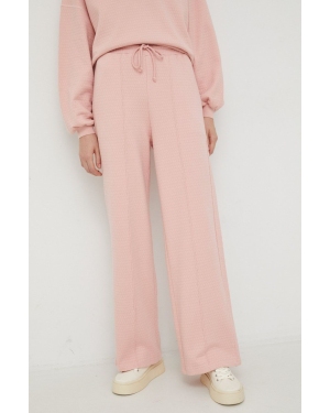 American Vintage spodnie dresowe damskie kolor różowy melanżowe