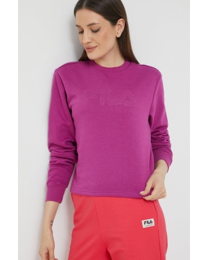 Fila bluza damska kolor fioletowy z aplikacją