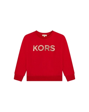 Michael Kors bluza bawełniana dziecięca kolor czerwony z nadrukiem