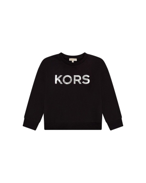 Michael Kors bluza bawełniana dziecięca kolor czarny z nadrukiem
