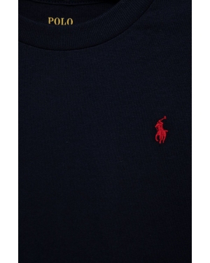 Polo Ralph Lauren t-shirt bawełniany dziecięcy kolor granatowy gładki