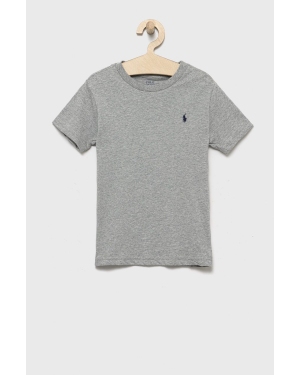 Polo Ralph Lauren t-shirt bawełniany dziecięcy kolor szary gładki