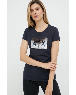 Armani Exchange t-shirt bawełniany kolor granatowy 8NYTDL YJ73Z
