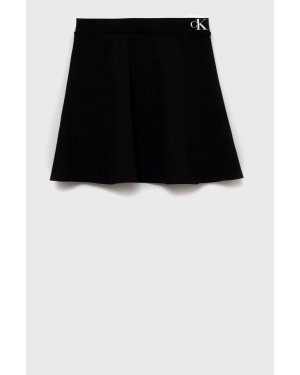 Calvin Klein Jeans spódnica dziecięca kolor czarny mini rozkloszowana