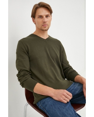GAP sweter bawełniany męski kolor zielony lekki