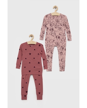 GAP piżama bawełniana dziecięca kolor różowy z nadrukiem