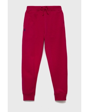 Polo Ralph Lauren spodnie dresowe dziecięce kolor różowy gładkie