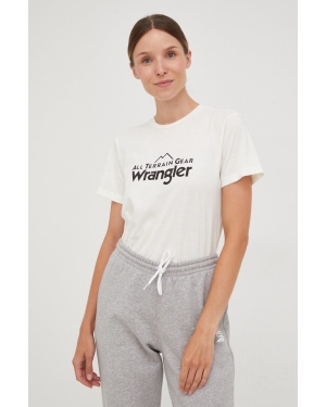 Wrangler t-shirt ATG damski kolor beżowy