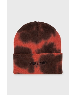 Superdry czapka bawełniana kolor czerwony bawełniana