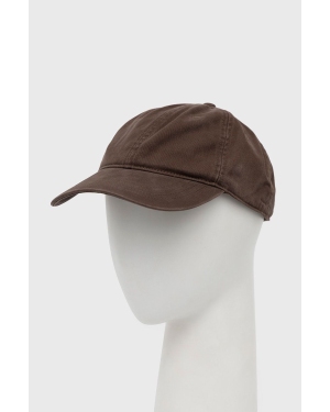 Abercrombie & Fitch czapka z daszkiem bawełniana kolor brązowy gładka