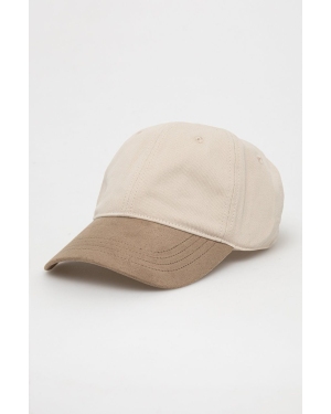 Abercrombie & Fitch czapka z daszkiem kolor beżowy gładka