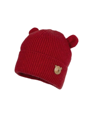 Jamiks czapka dziecięca kolor czerwony z domieszką wełny
