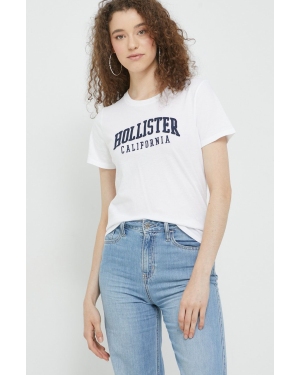 Hollister Co. t-shirt bawełniany kolor biały