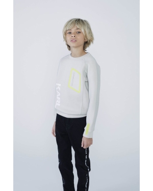 Karl Lagerfeld bluza dziecięca kolor beżowy z nadrukiem