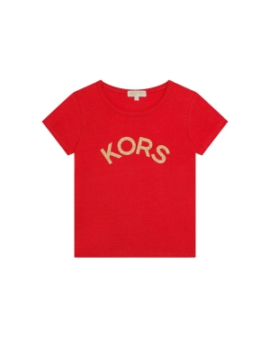 Michael Kors t-shirt bawełniany dziecięcy kolor czerwony