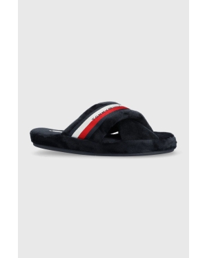 Tommy Hilfiger kapcie Comfy Home Slippers With Straps kolor granatowy