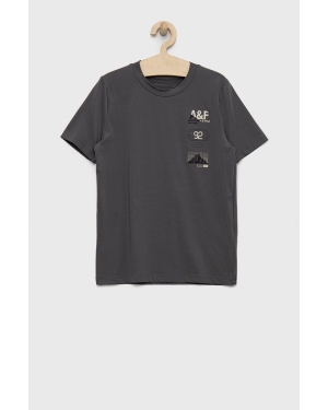 Abercrombie & Fitch t-shirt dziecięcy kolor szary z nadrukiem