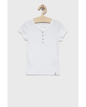 Abercrombie & Fitch t-shirt dziecięcy kolor biały