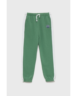 Abercrombie & Fitch spodnie dresowe dziecięce kolor zielony gładkie