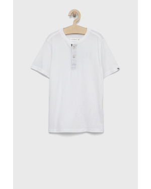 Abercrombie & Fitch t-shirt dziecięcy kolor biały gładki